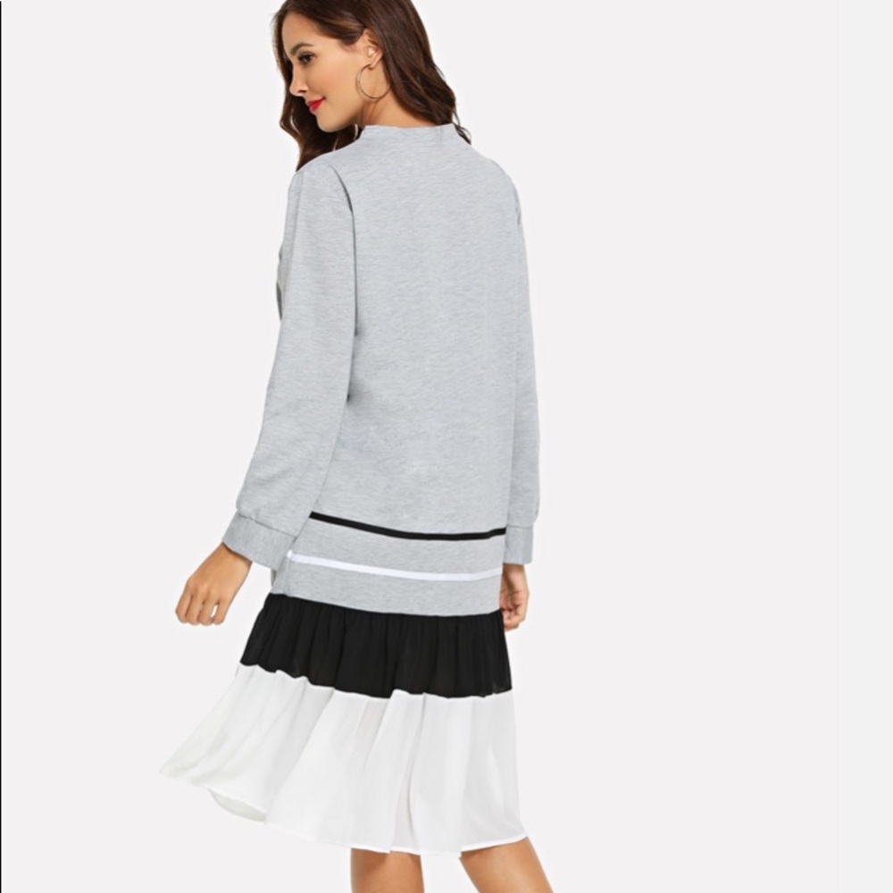 Striped Ruffle Hem Dress  ~L - Picture 3 of 4